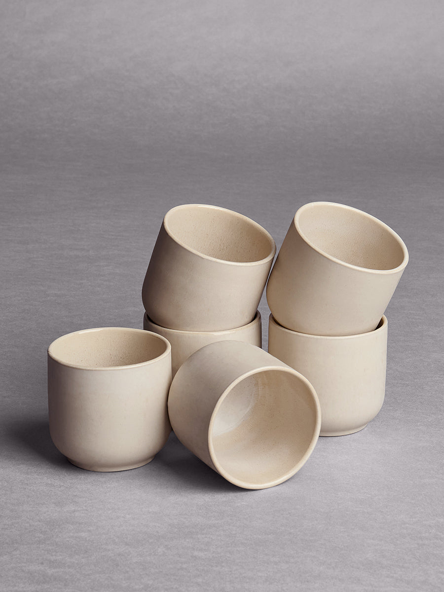 Elsa 2.0 Becher 6er Set – Keramik Becher Set in Creme-Weiß