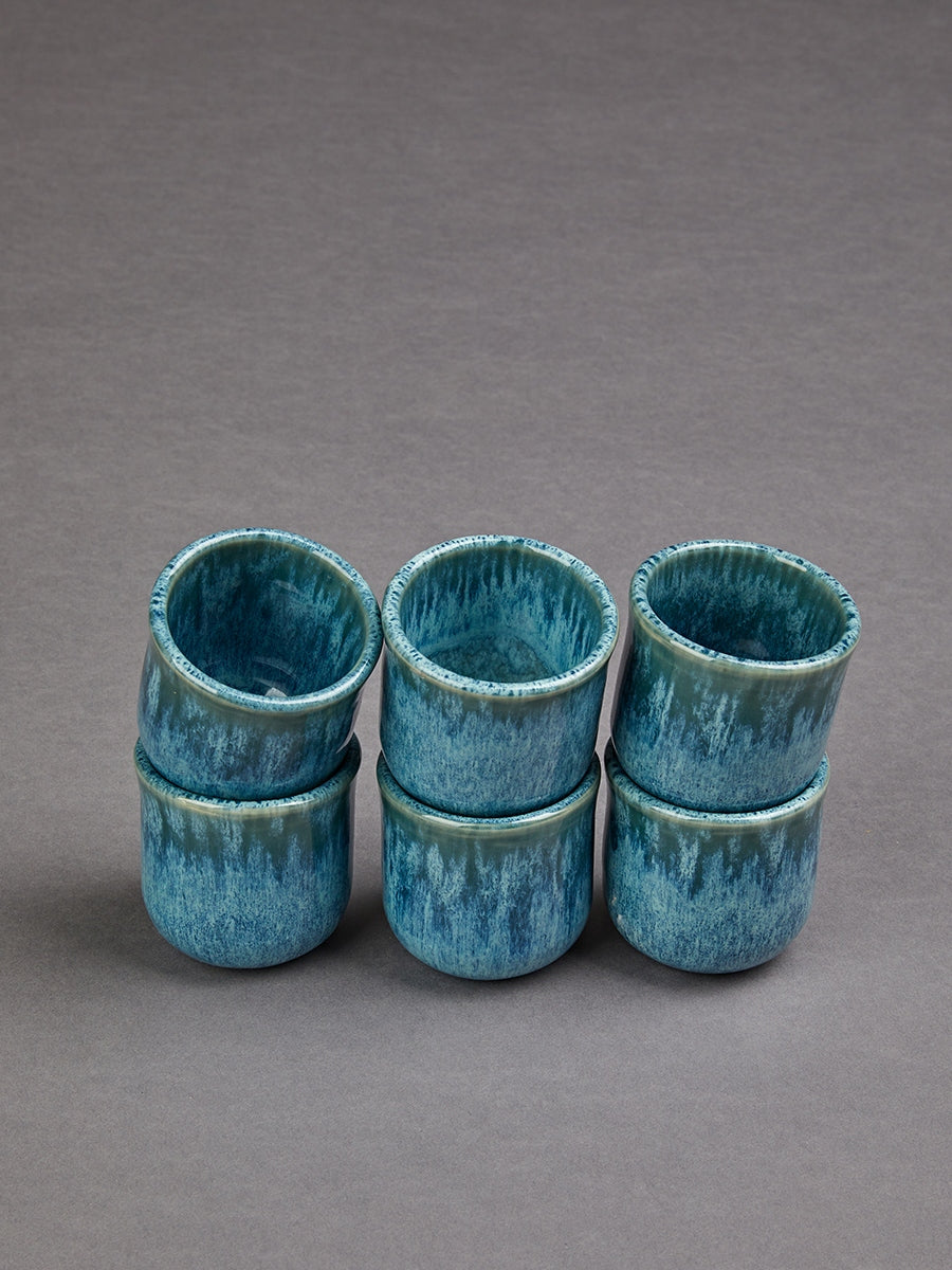 Flores set of 6 espresso mugs